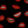 Alexander Henry red mouths on black fabric - cotton