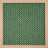 Green fabric 70s style with oval lime and grey patterns