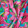 Kaffe Fassett fabric pink lilies on blue background