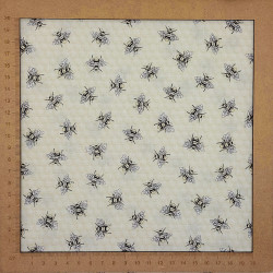 Bee fabric on pale yellow background - cotton