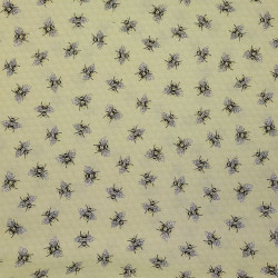 Bee fabric on pale yellow background - cotton