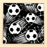 Football fabric on black background - cotton