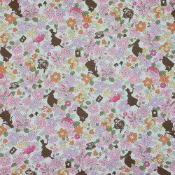 Tissu Alice au pays des merveilles et fleurs - coton