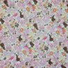 Alice in Wonderland and small flowers fabric - cotton