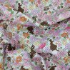 Alice in Wonderland and small flowers fabric - cotton