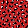 Red fabric with Scottish Terrier dogs - cotton