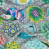 Tissu Kaffe Fassett collective gris pois et grandes fleurs Big Blooms