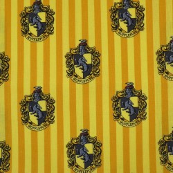 Harry Potter Hufflepuff fabric with yellow stripes - cotton