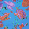 Tissu Kaffe Fassett collective bleu coquelicots