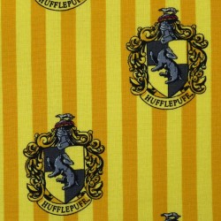 Harry Potter Hufflepuff fabric with yellow stripes - cotton