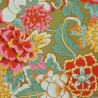 Tissu Kaffe Fassett kaki clair grandes fleurs