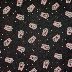 Tissu pop corn marron très foncé - coton