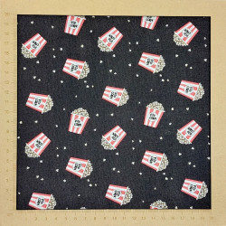 Tissu pop corn marron très foncé - coton