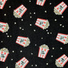 Tissu pop corn marron très foncé - coton