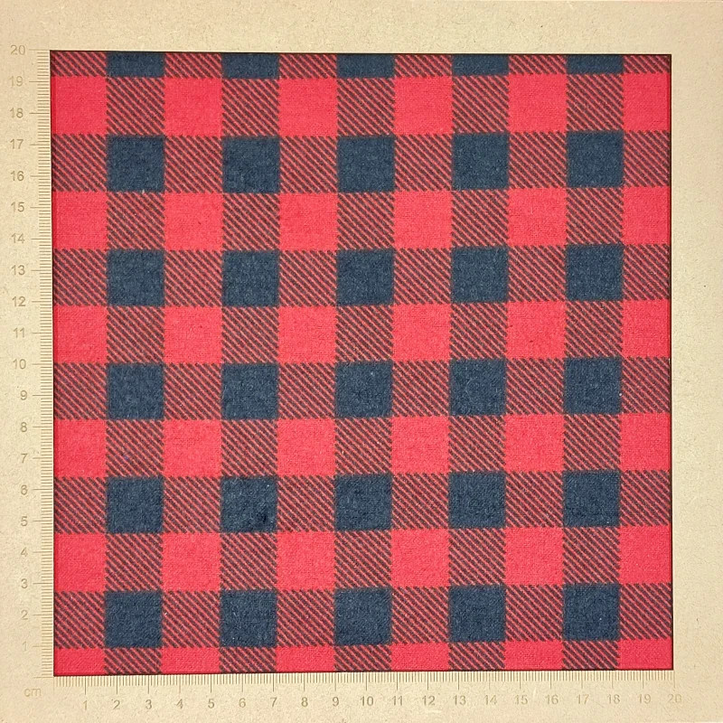 Flanelle rouge et noire à carreaux - flanelle de coton Flanelle rouge et noire à carreaux - flanelle de coton