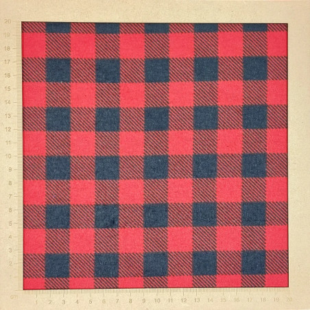 Flanelle rouge et noire à carreaux - flanelle de coton