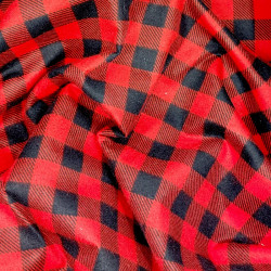 Flanelle rouge et noire à carreaux - flanelle de coton