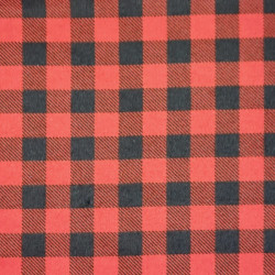 Flanelle rouge et noire à carreaux - flanelle de coton