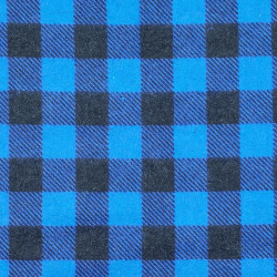 Flanelle bleue et noire à carreaux - flanelle de coton