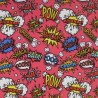 Comics pop jersey fabric pink color from Stenzo