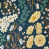 Flanelle vert foncé fleurs Art Gallery - flanelle de coton