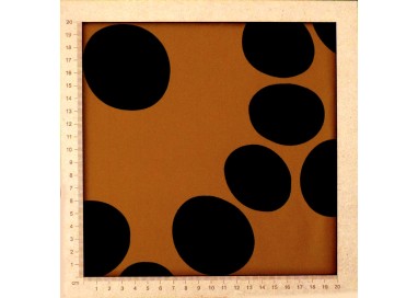 Ochre large dots viscose fabric for dresses and tops