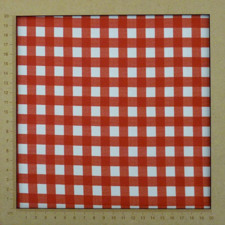 Jersey gingham red and white fabric