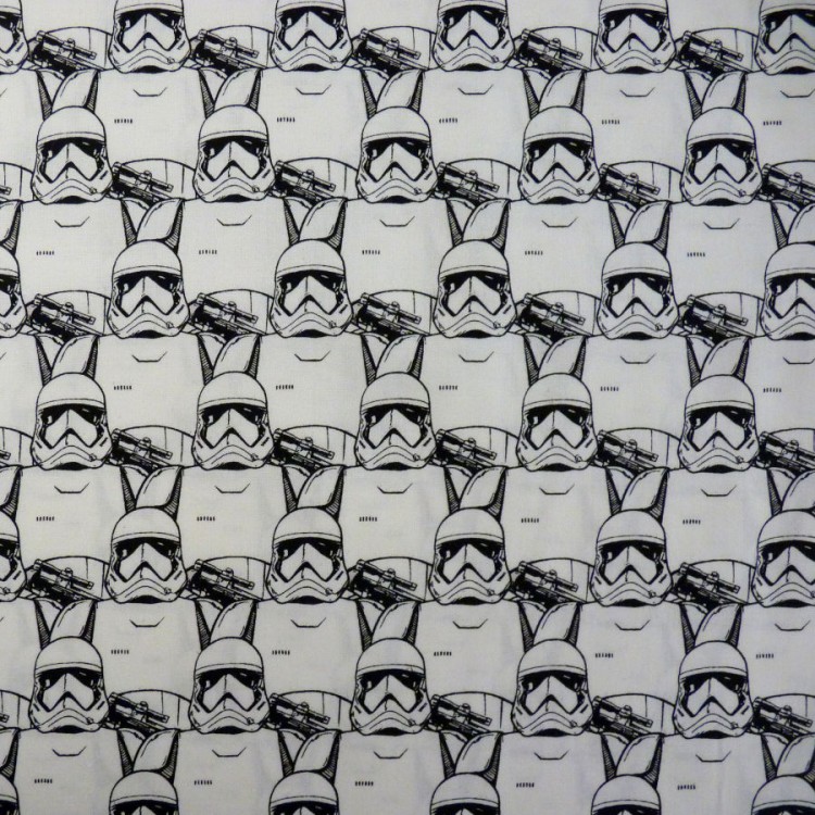 Star Wars fabric with Stormtroopers in black and white - cotton