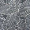 Grey jersey fabric with leaves patterns