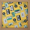 Tissu cassette audio jaune - coton