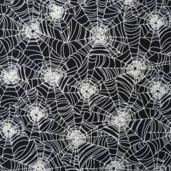 Tissu toile d'araignée noir et blanc pour Halloween