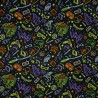 Black Harry Potter fabric with small patterns - cotton