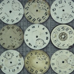 Tissu gris et beige horloges style industriel