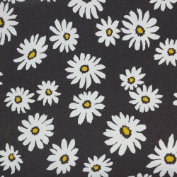 Cotton jersey with daisies patterns sold by the meter