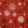 Red wood snowflakes winter fabric