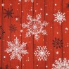 Red wood snowflakes winter fabric