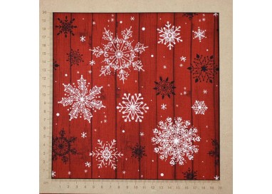 Red wood snowflakes winter fabric