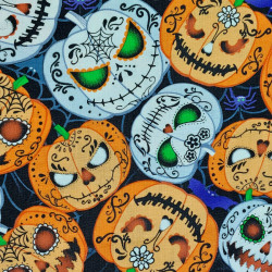 Tissu citrouilles pour Halloween