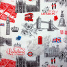 London and England theme fabric - cotton