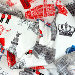 London and England theme fabric - cotton