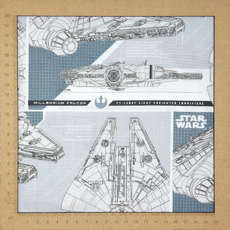 Tissu Star Wars Faucon Millenium - coton