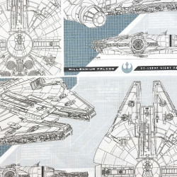 Tissu Faucon Millenium Star Wars en coton