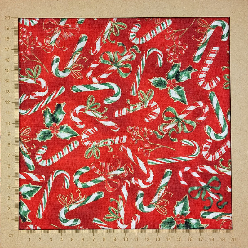 Christmas candy red fabric - cotton