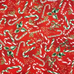 Christmas candy red fabric - cotton