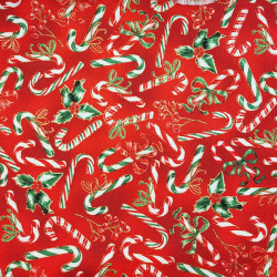 Tissu de Noël rouge sucre d'orge - coton