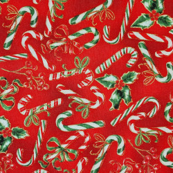 Christmas candy red fabric - cotton