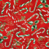 Christmas candy red fabric - cotton