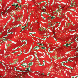 Christmas candy red fabric - cotton