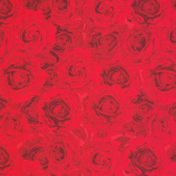 Red roses fabric - cotton