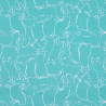 Tissu jersey chats turquoise pastel